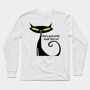 halloween black cat Long Sleeve T-Shirt